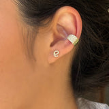 Mini Diamond Script Initial Stud Earrings Personalized Zoe Lev Jewelry