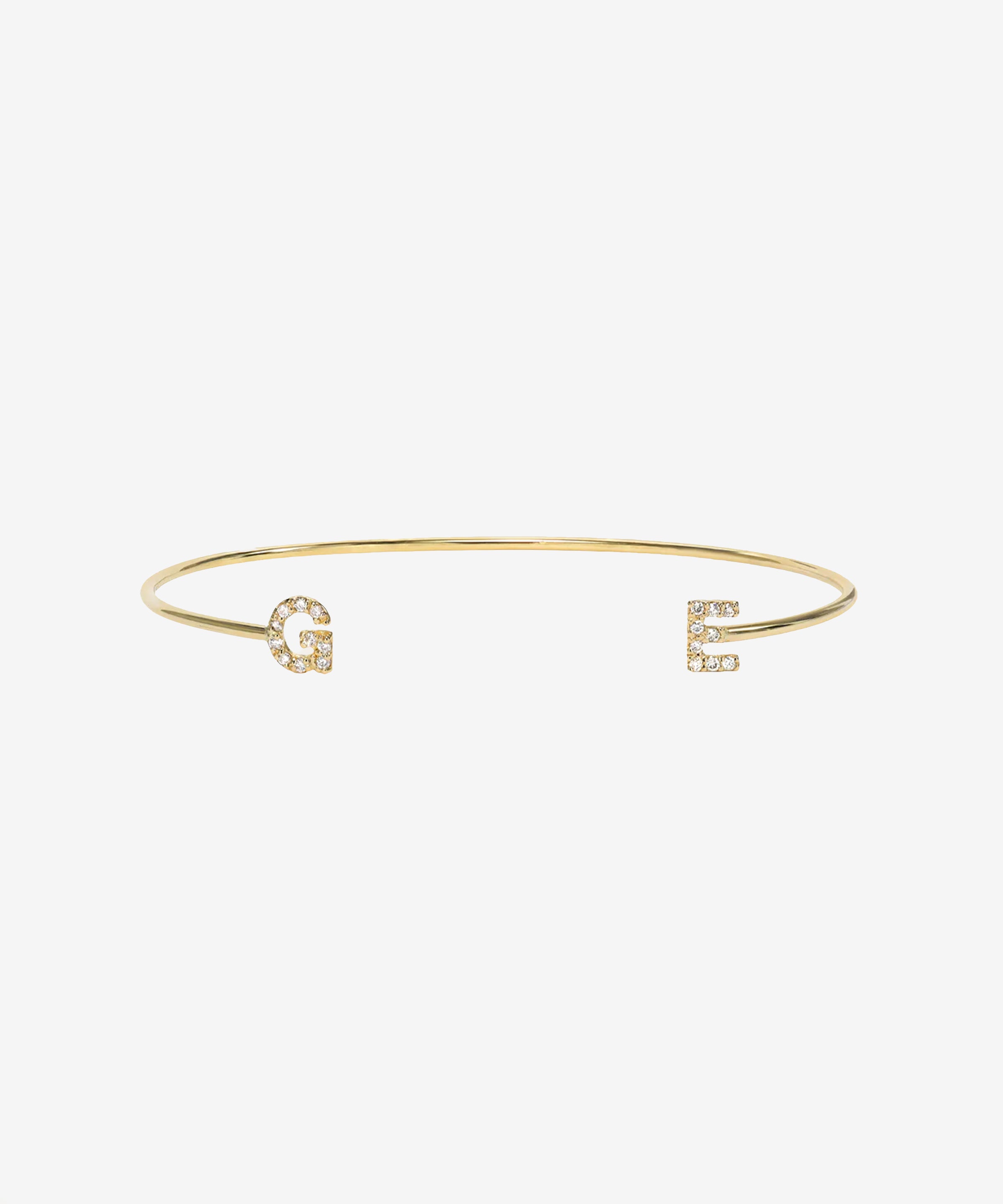 Diamond Initials Cuff Bracelet Personalized Zoe Lev Jewelry