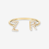 Diamond Initials Cuff Ring Personalized Zoe Lev Jewelry