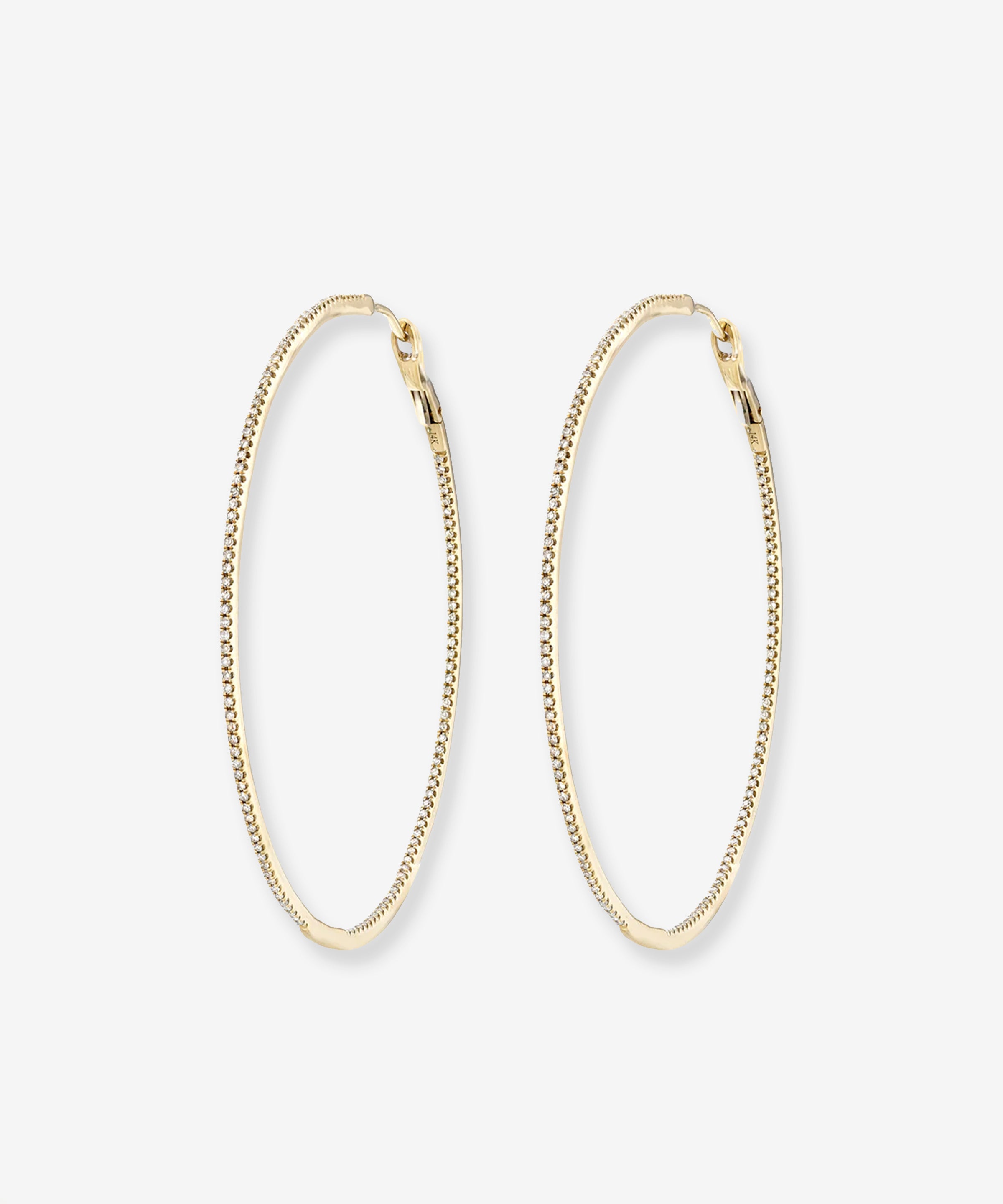 Diamond Large Hoops Hoops & Huggies Zoe Lev Jewelry
