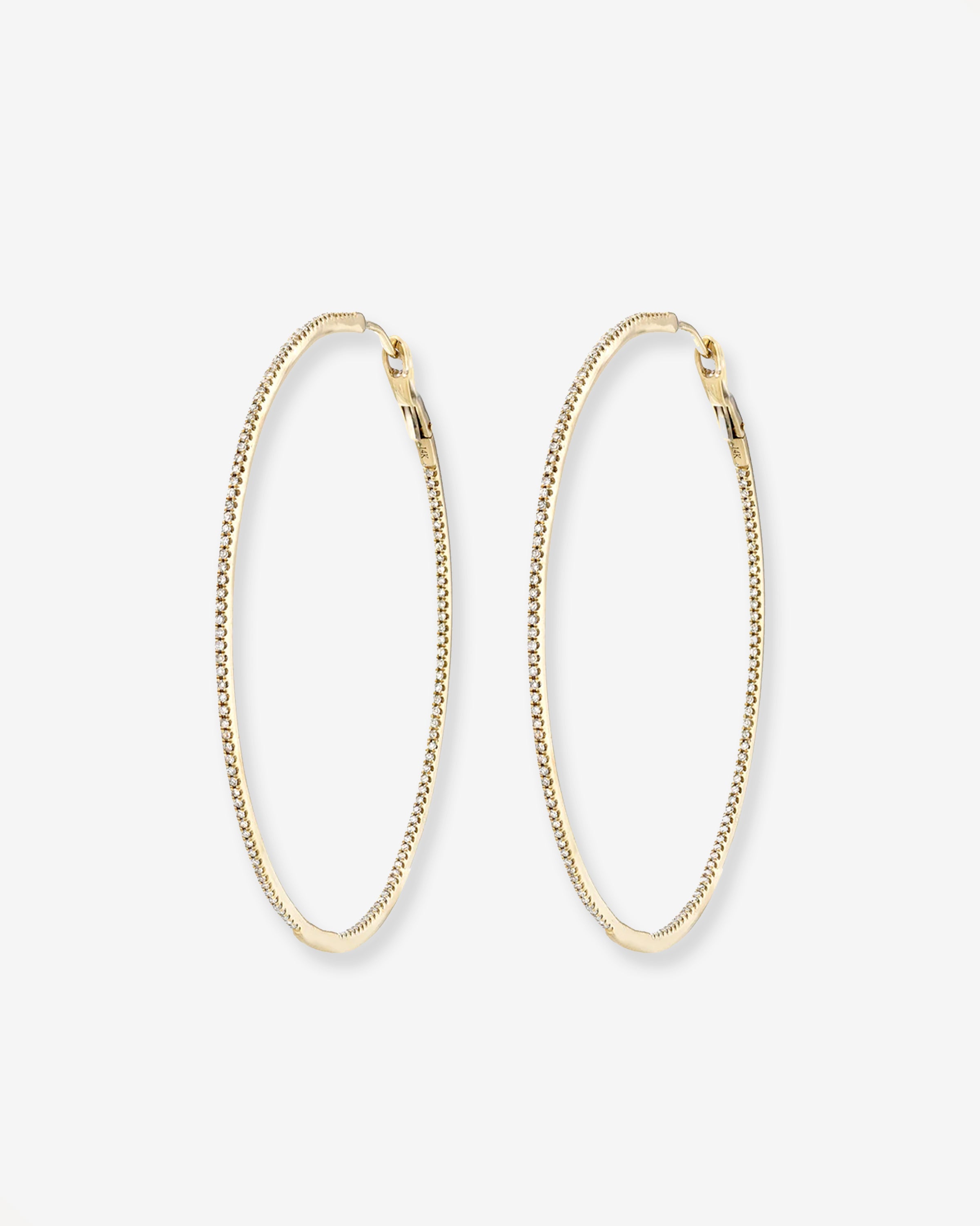 Diamond Large Hoops Hoops & Huggies Zoe Lev Jewelry