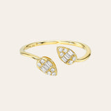 Diamond Leaf Cuff Ring SAMPLE SALE Zoe Lev Jewelry