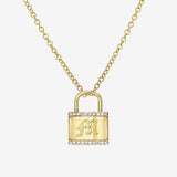 Diamond Lock Necklace Personalized Zoe Lev Jewelry