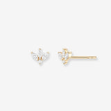 Diamond Lotus Stud Earrings Zoe Lev Jewelry