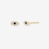 Diamond Mini Evil Eye Stud Earrings Zoe Lev Jewelry