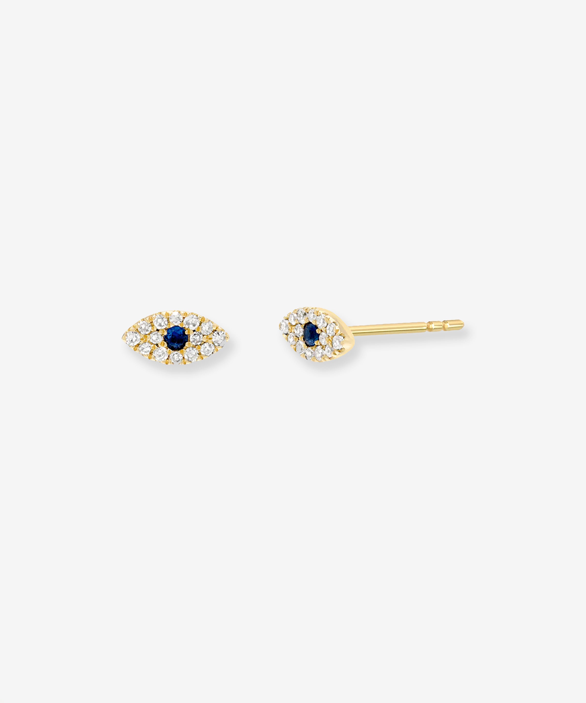 Diamond Mini Evil Eye Stud Earrings Zoe Lev Jewelry