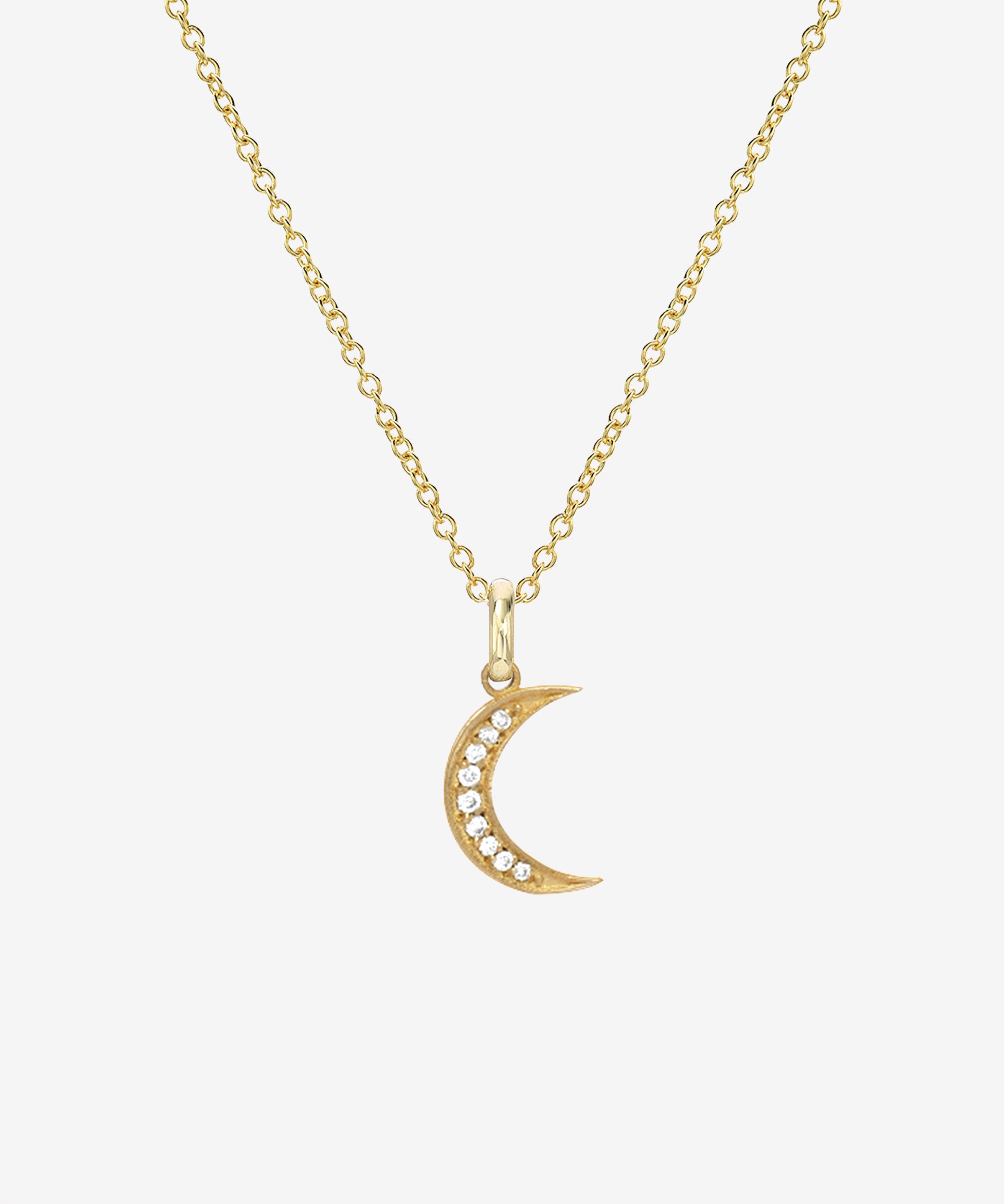 Diamond Moon Necklace Zoe Lev Jewelry