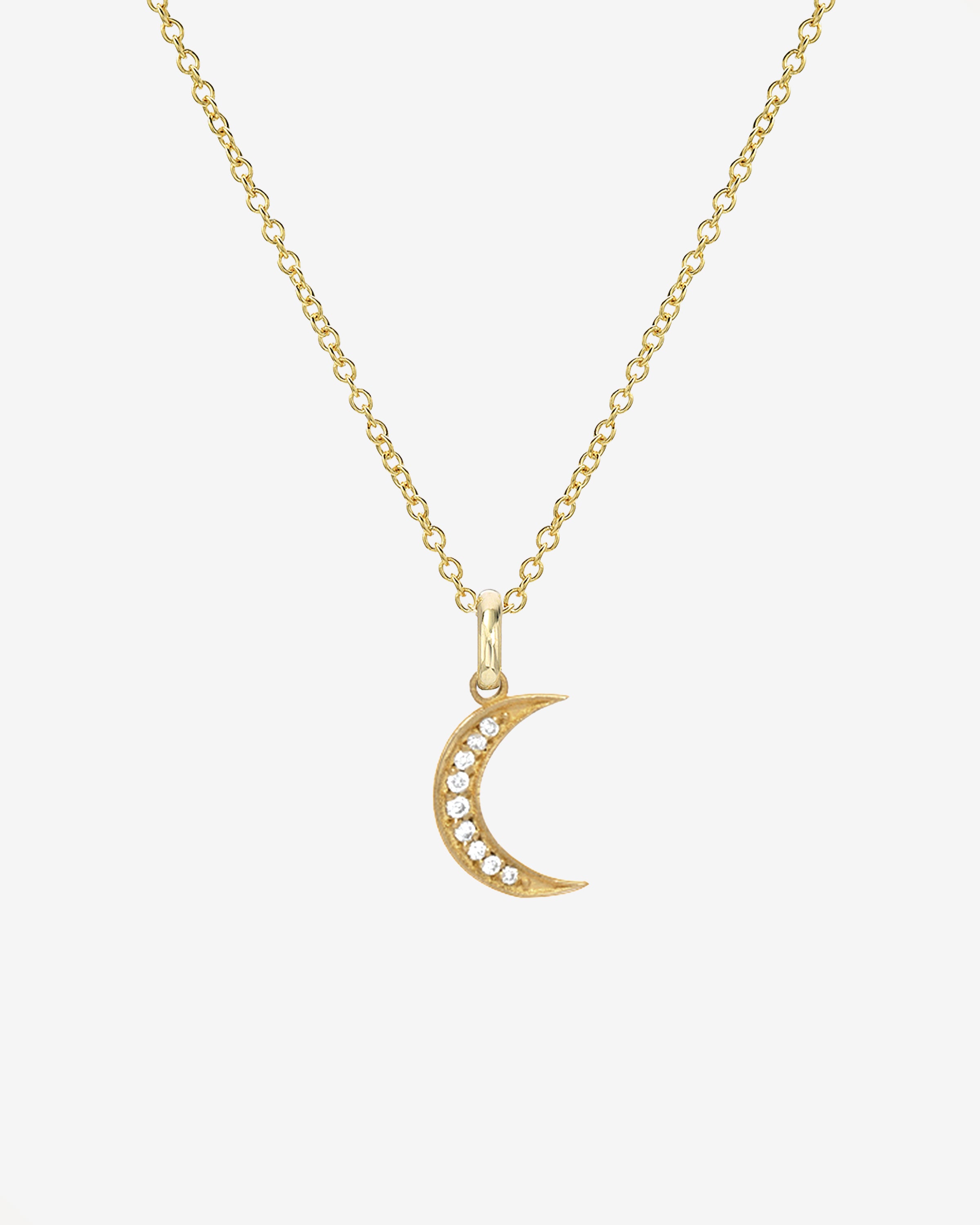 Diamond Moon Necklace Zoe Lev Jewelry