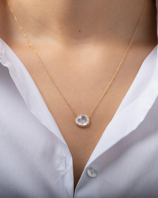 Diamond Moonstone Necklace