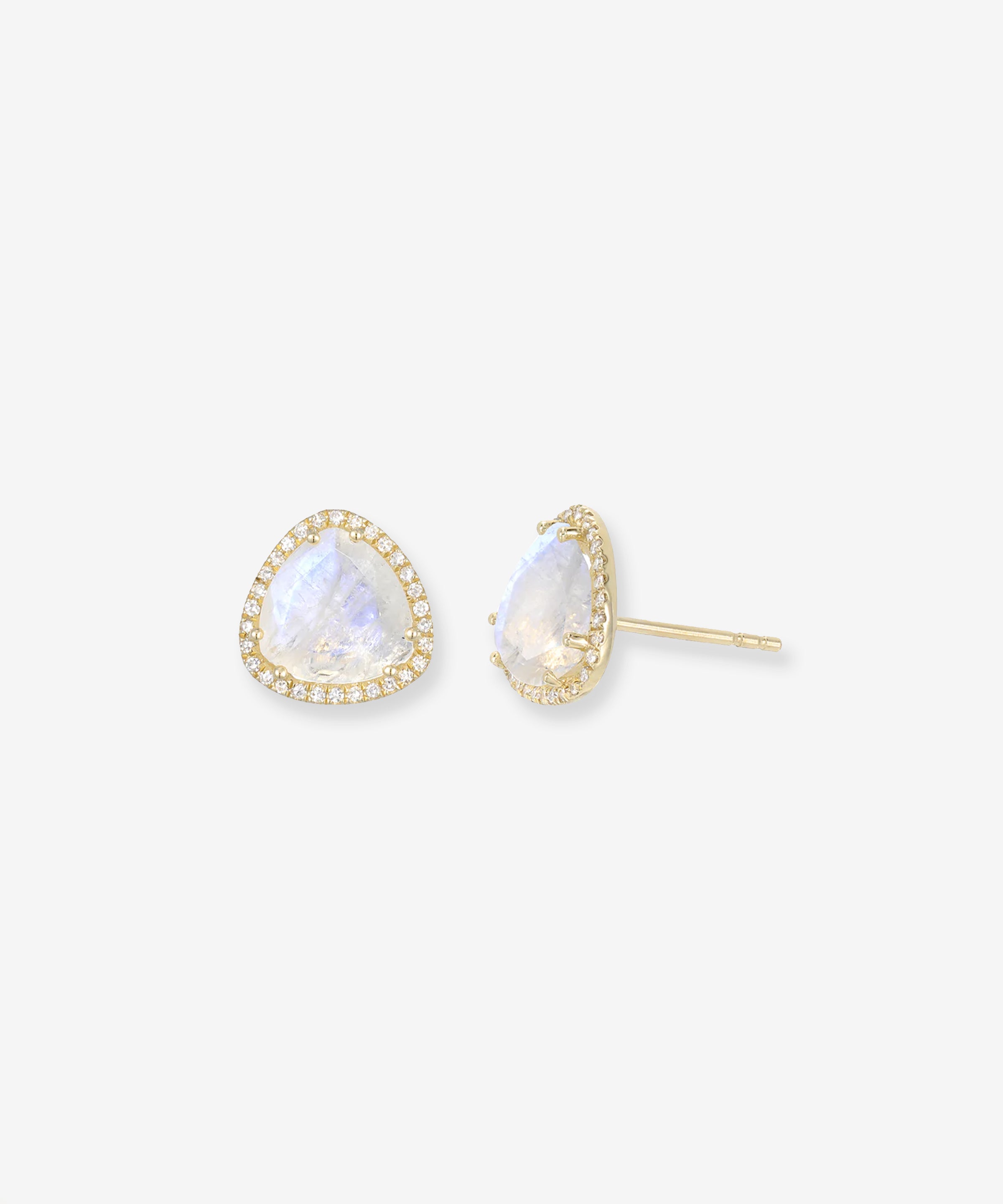 Diamond Moonstone Stud Earrings Zoe Lev Jewelry