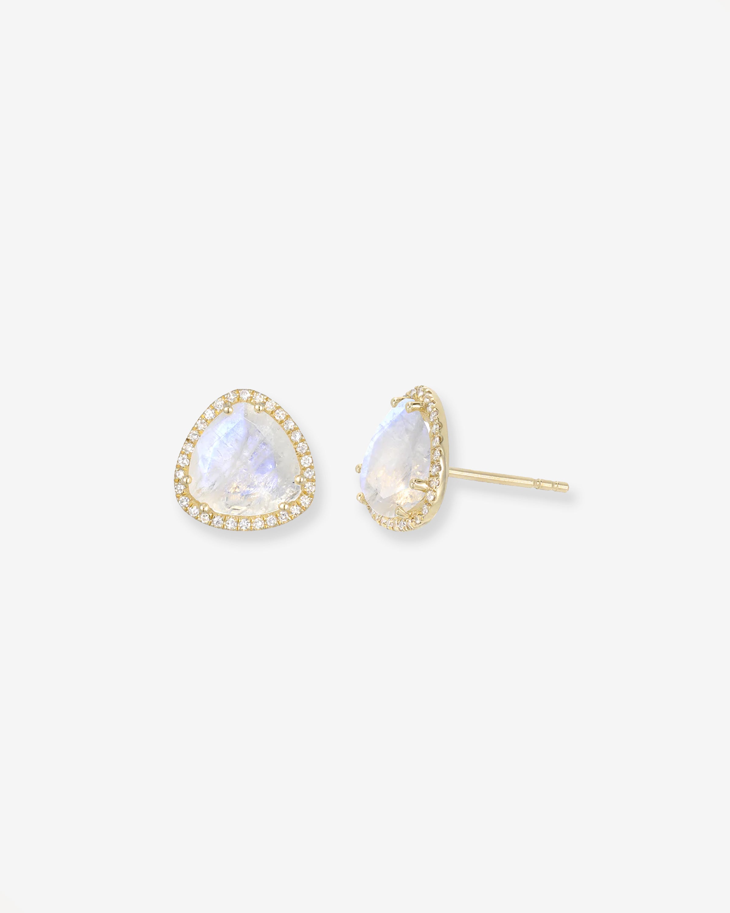 Diamond Moonstone Stud Earrings Zoe Lev Jewelry