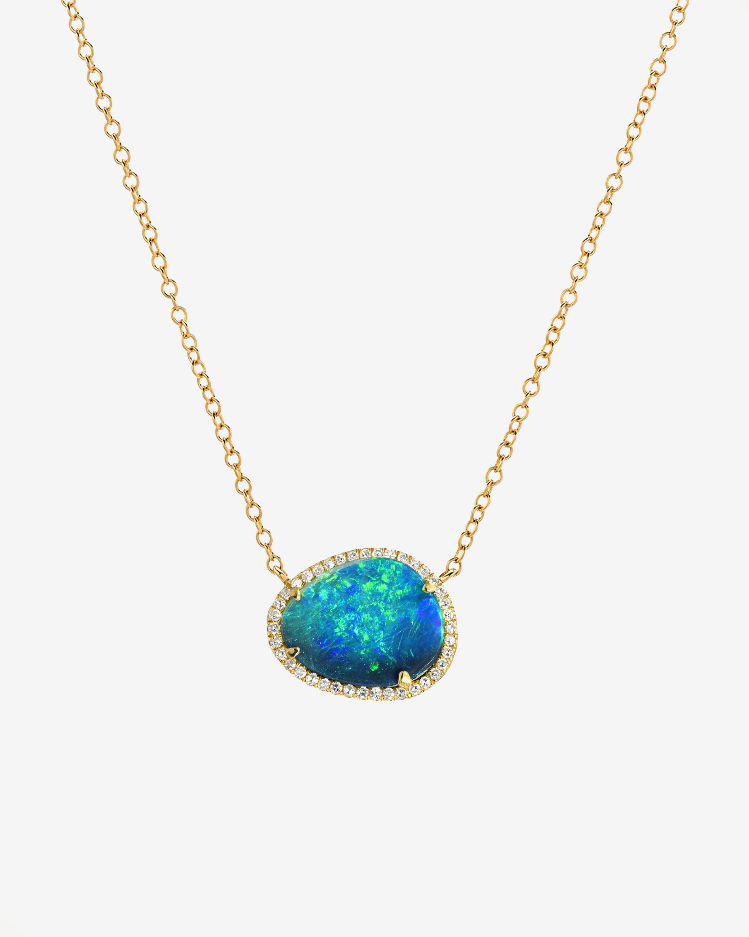 Diamond Opal Necklace Zoe Lev Jewelry