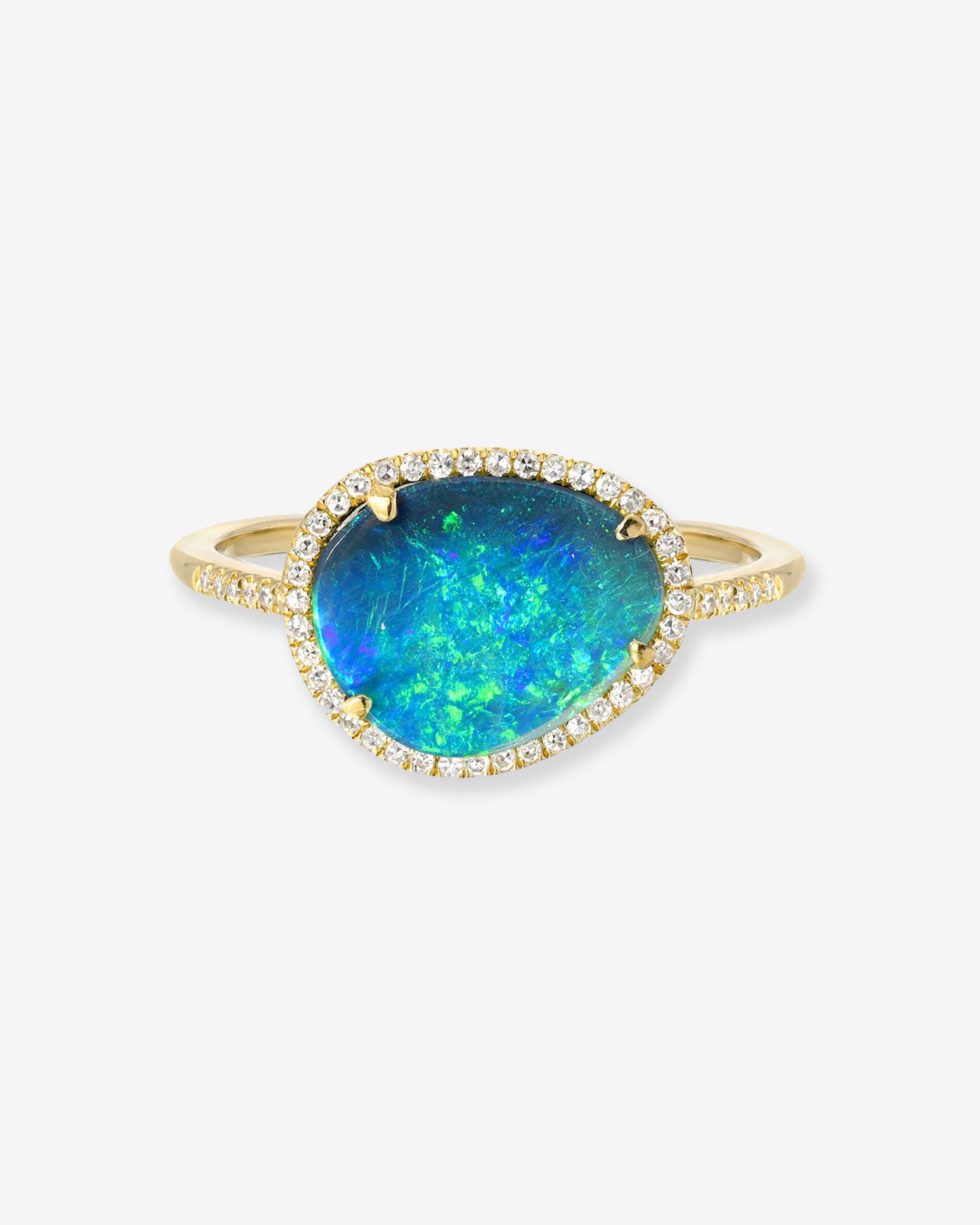 Diamond Opal Ring Zoe Lev Jewelry