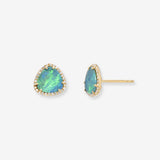Diamond Opal Stud Earrings Zoe Lev Jewelry
