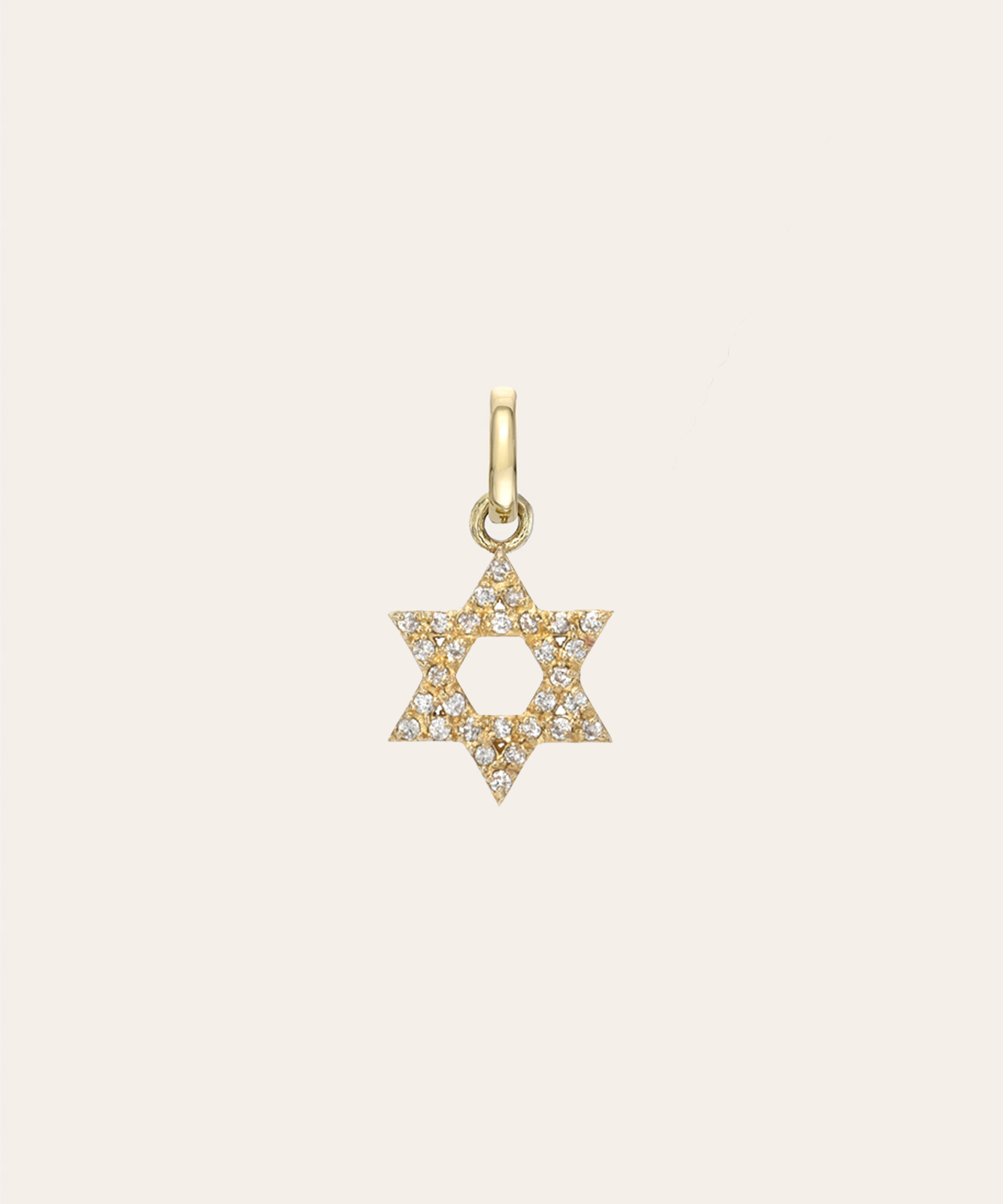 Diamond Open Star of David Pendant Zoe Lev Jewelry