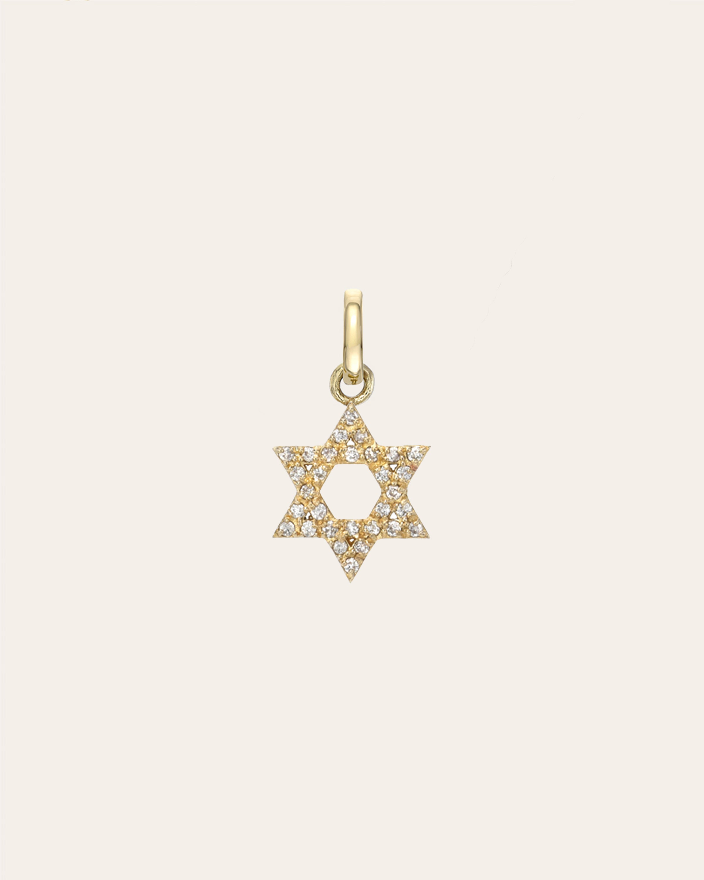 Diamond Open Star of David Pendant Zoe Lev Jewelry