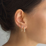 Diamond Oval Hoop Earrings Hoops & Huggies Zoe Lev Jewelry