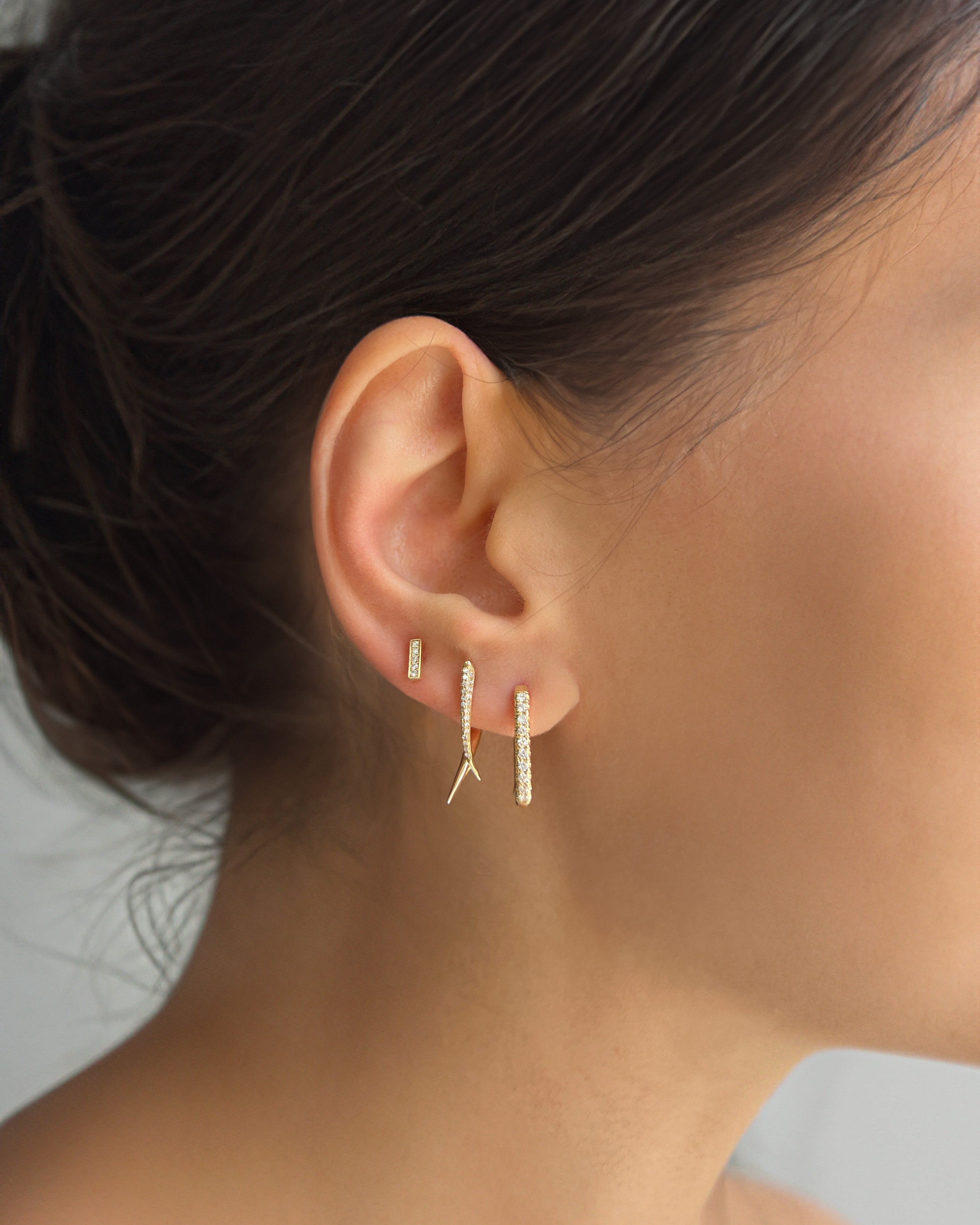 Diamond Oval Hoop Earrings Hoops & Huggies Zoe Lev Jewelry