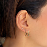 Diamond Oval Hoop Earrings Hoops & Huggies Zoe Lev Jewelry