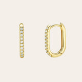 Diamond Oval Hoop Earrings Hoops & Huggies Zoe Lev Jewelry