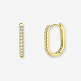 Diamond Oval Hoop Earrings Hoops & Huggies Zoe Lev Jewelry
