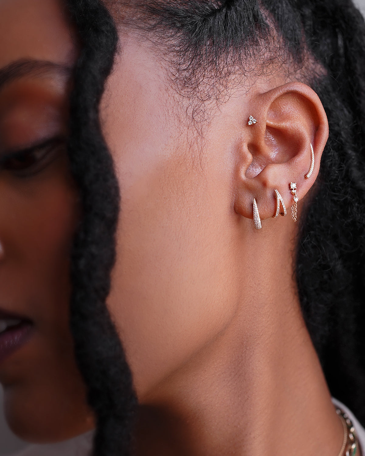 Diamond Pave Dome Claw Huggie Earrings Hoops & Huggies Zoe Lev Jewelry