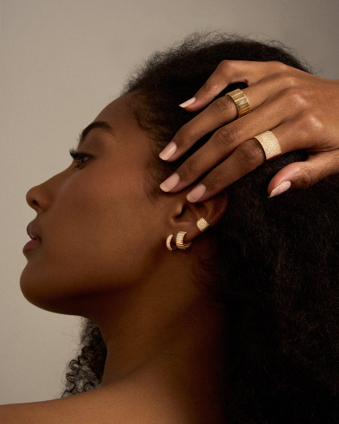 Diamond Pave Dome Huggie Earrings SAMPLE SALE Zoe Lev Jewelry