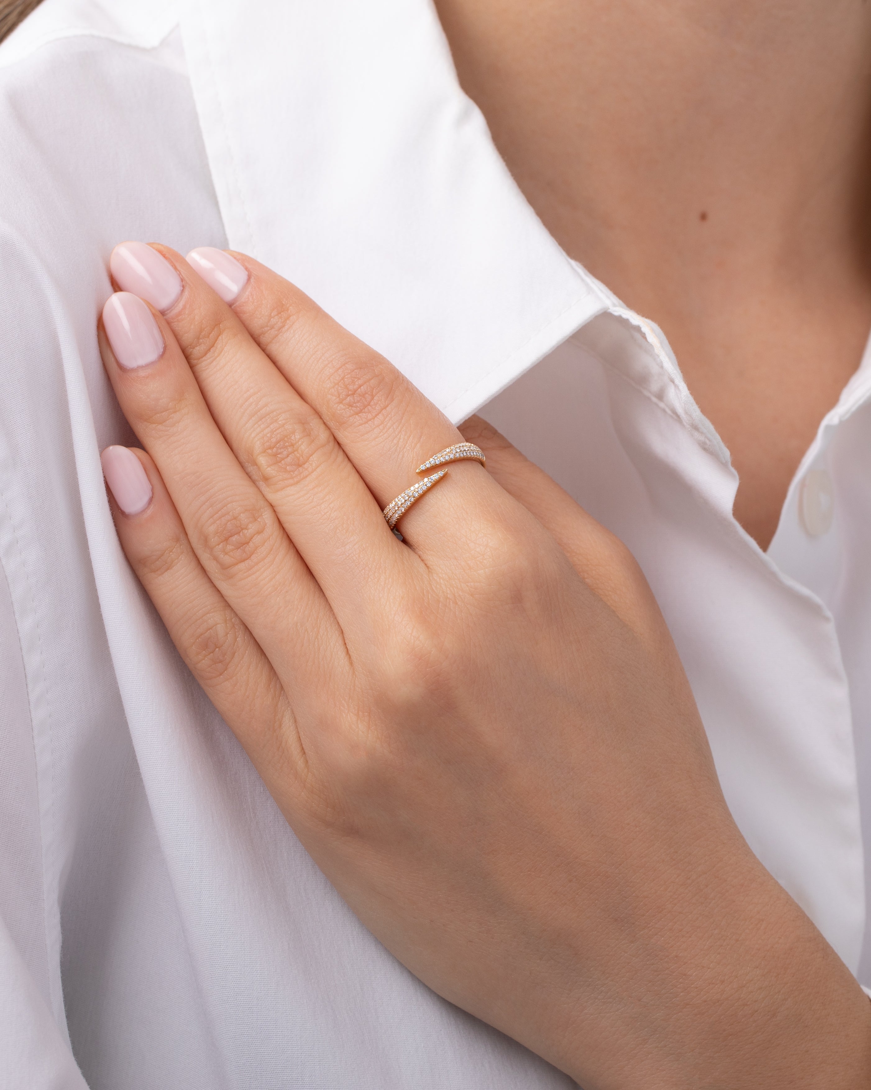 Pave Diamond Spike Claw Ring Zoe Lev Jewelry