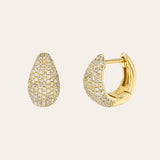 Diamond Pave Thick Dome Huggie Earrings SAMPLE SALE Zoe Lev Jewelry