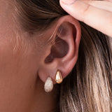 Diamond Pave Thick Dome Huggie Earrings SAMPLE SALE Zoe Lev Jewelry