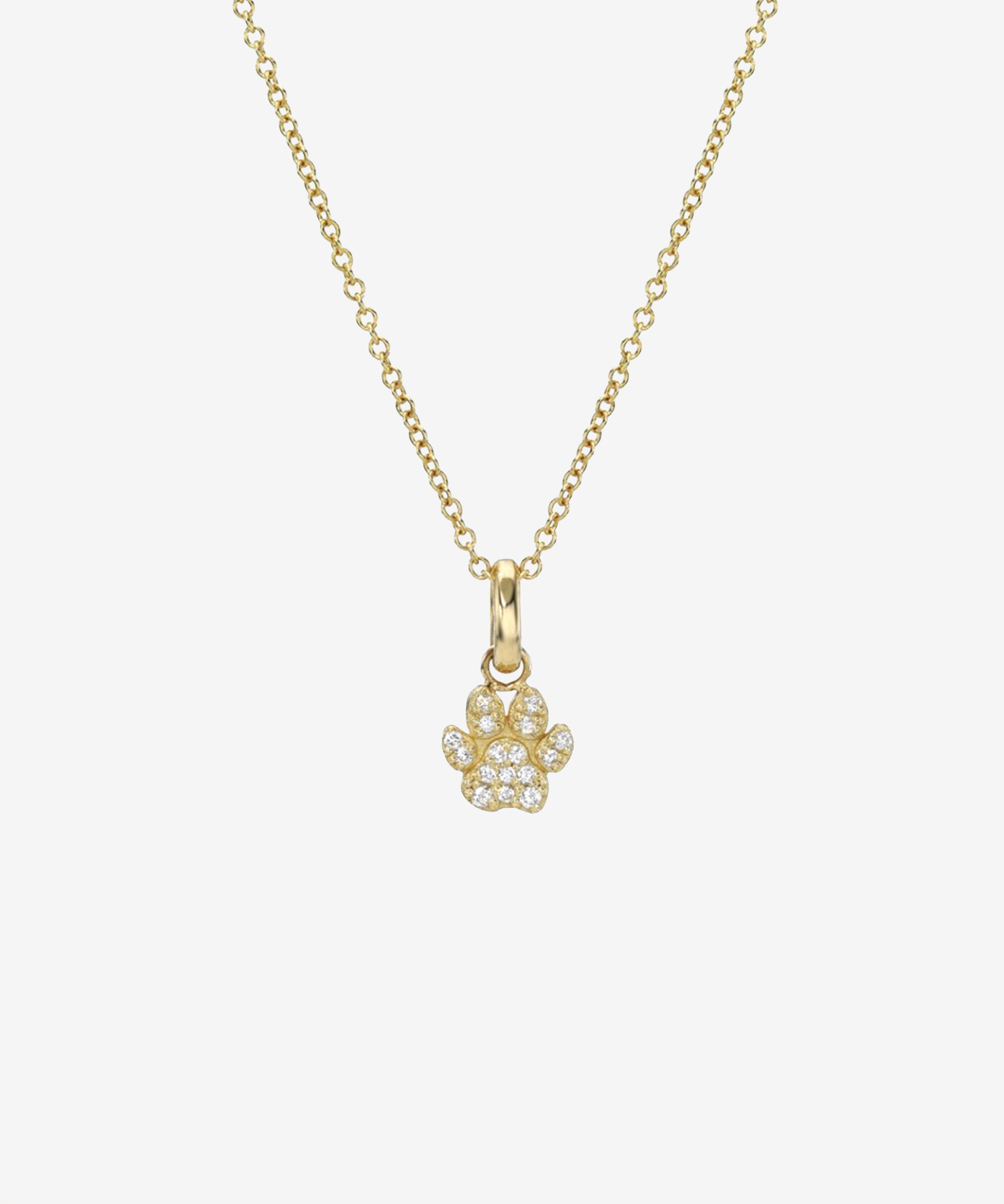 Diamond Paw Necklace Zoe Lev Jewelry