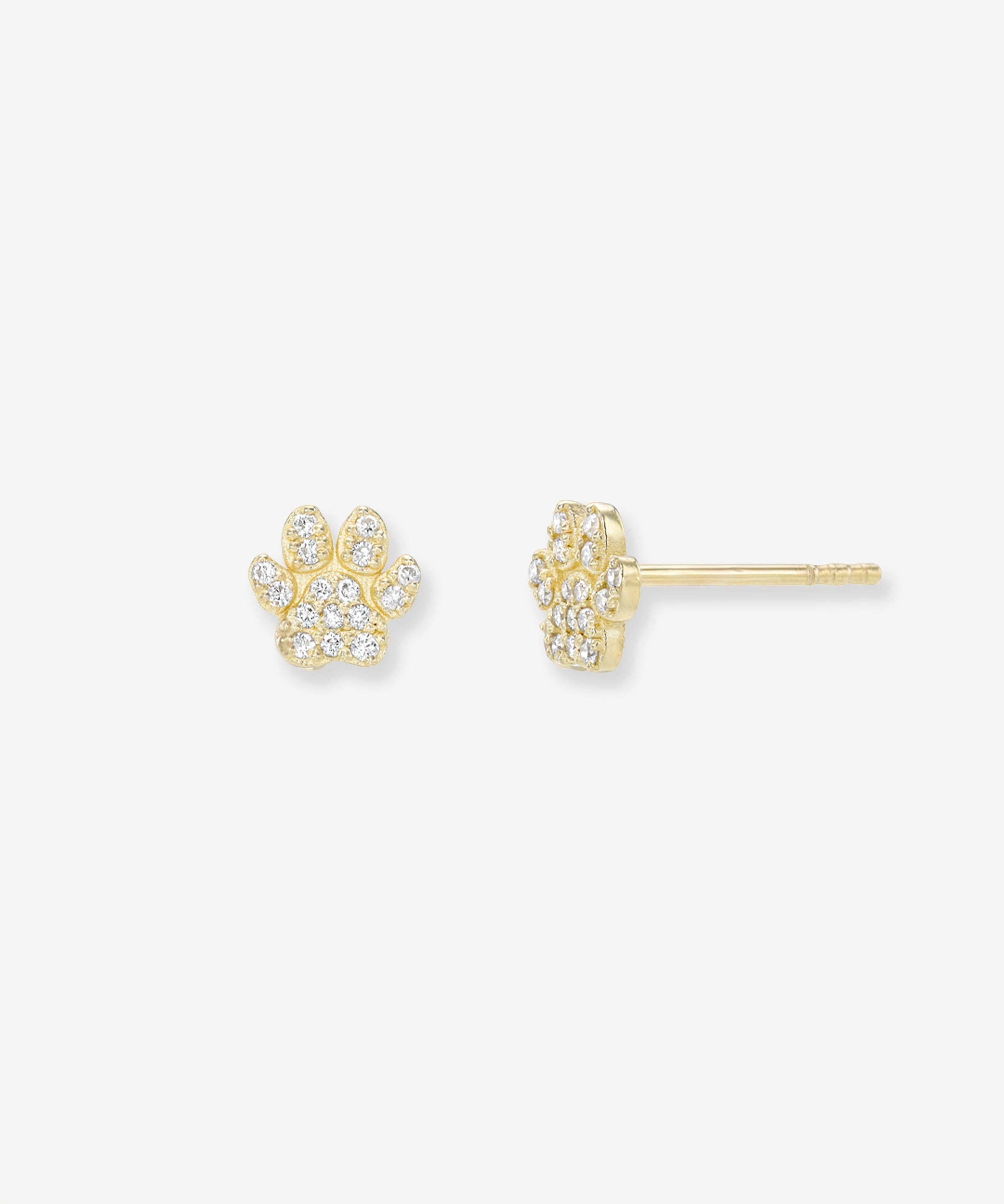 Diamond Paw Stud Earring Studs Zoe Lev Jewelry
