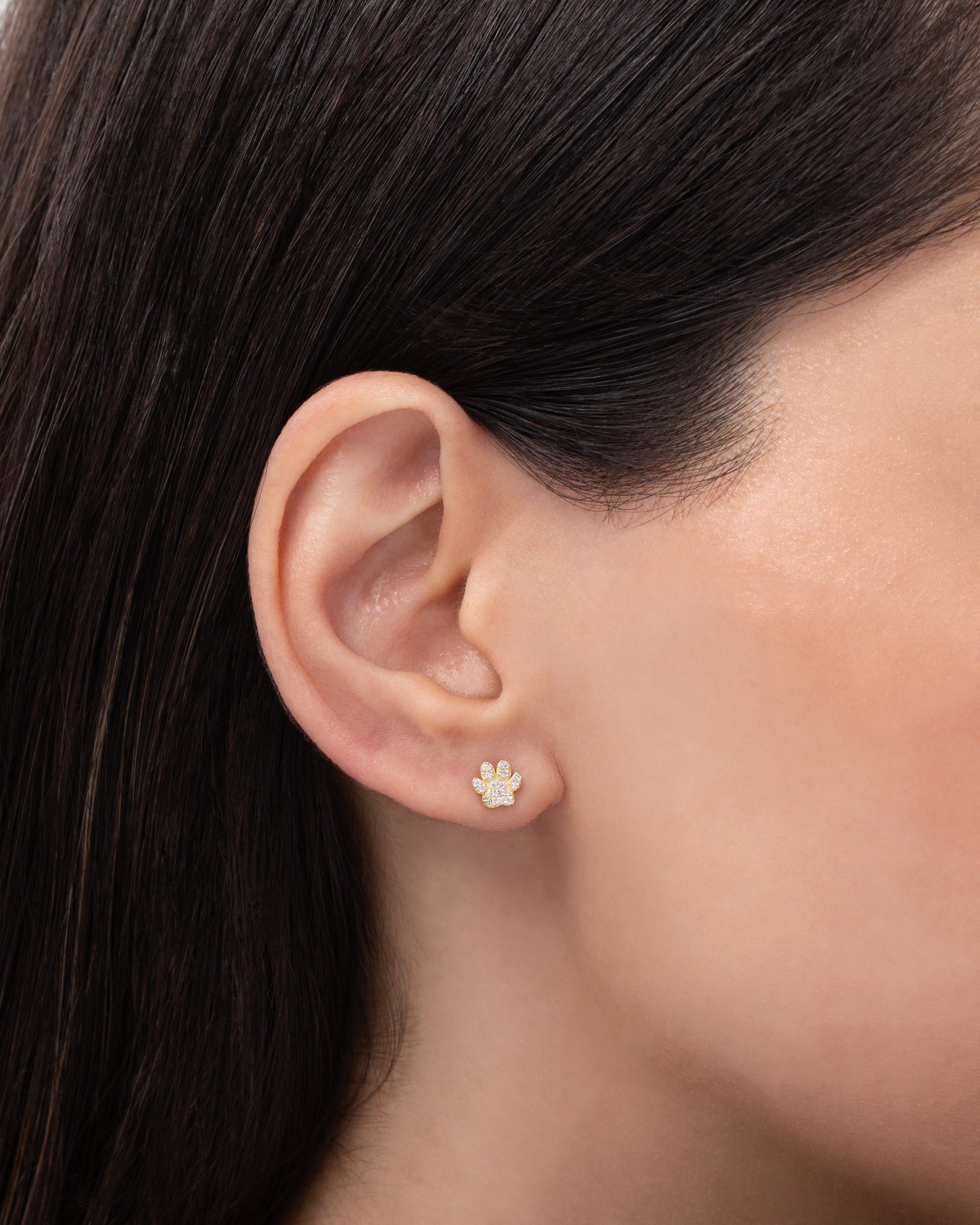 Diamond Paw Stud Earring Zoe Lev Jewelry