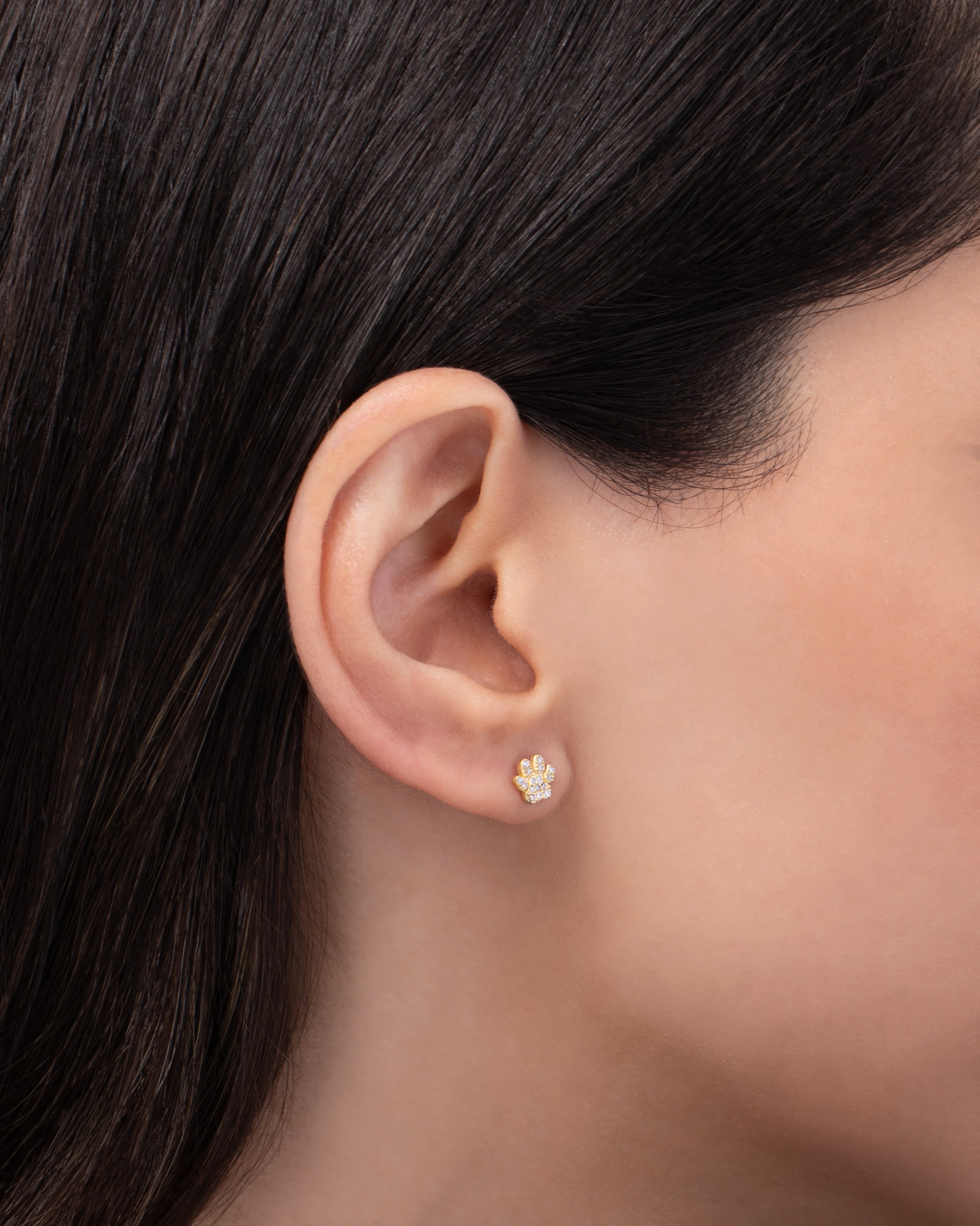 Diamond Paw Stud Earring Zoe Lev Jewelry