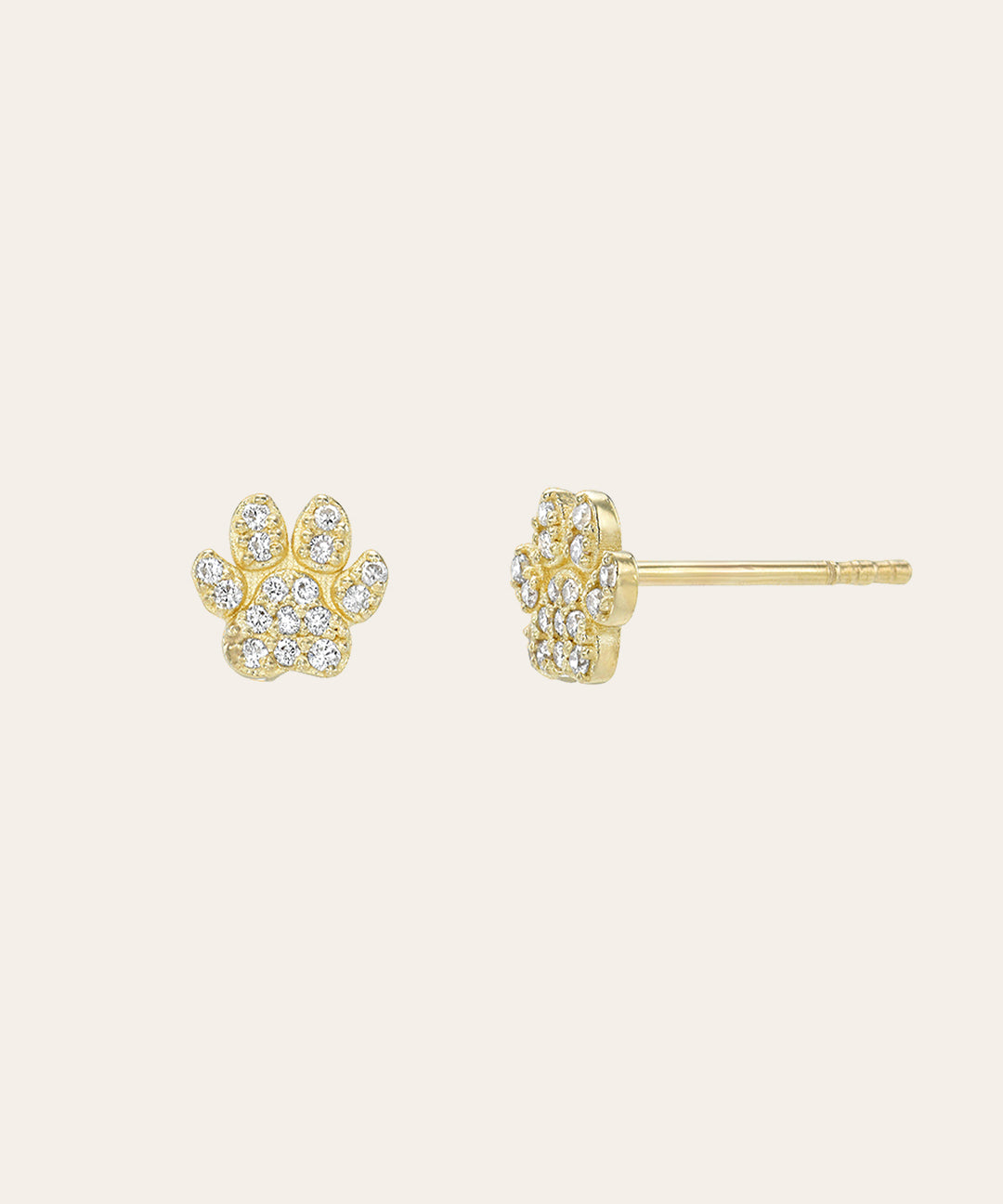Diamond Paw Stud Earring Zoe Lev Jewelry