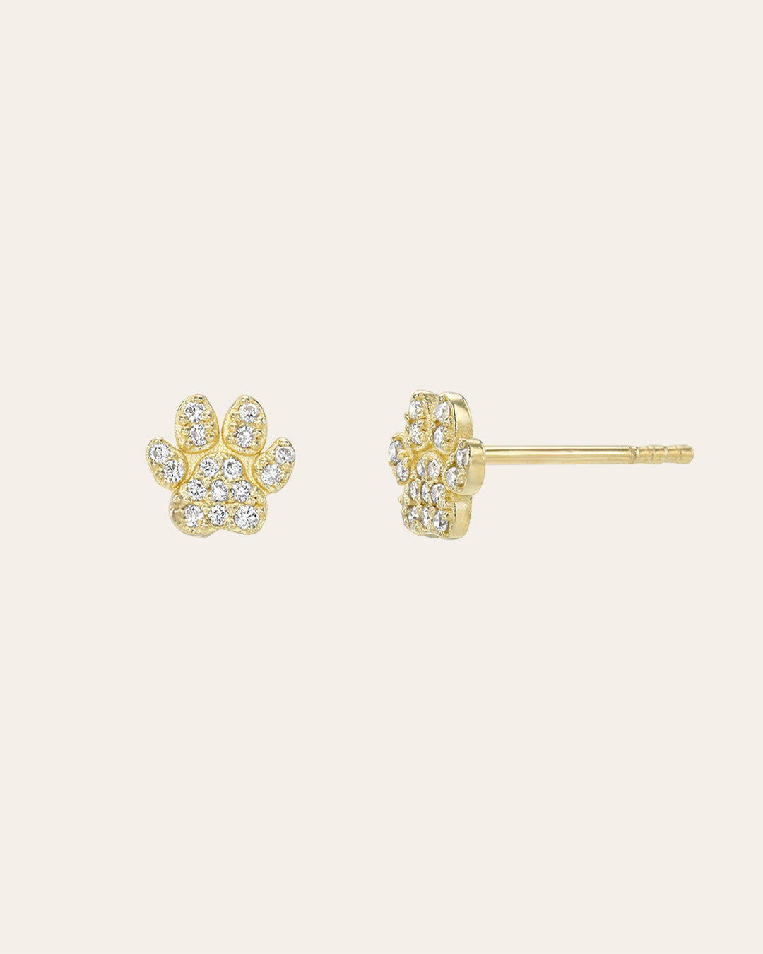 Diamond Paw Stud Earring Zoe Lev Jewelry