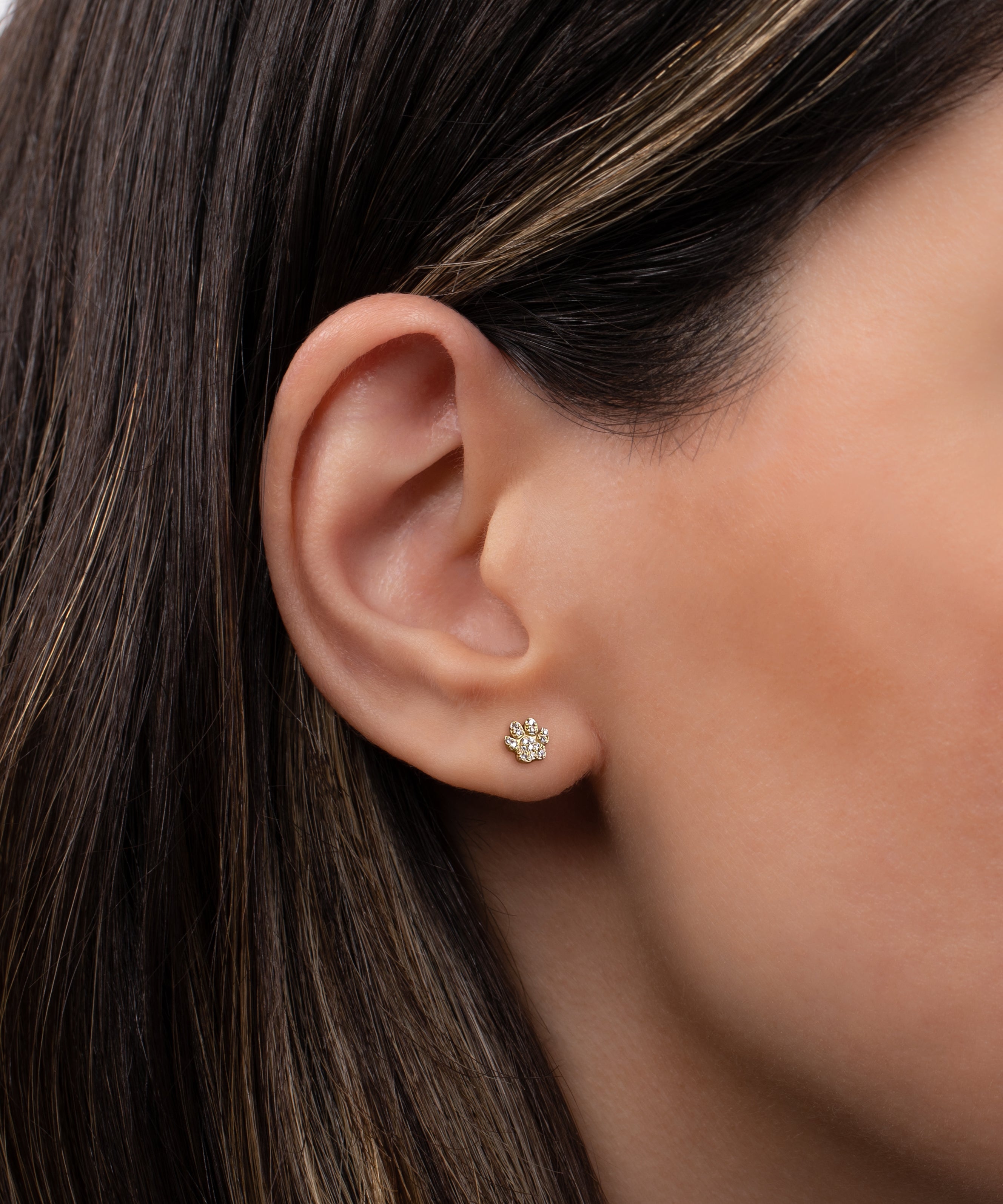 Diamond Paw Stud Earring Zoe Lev Jewelry