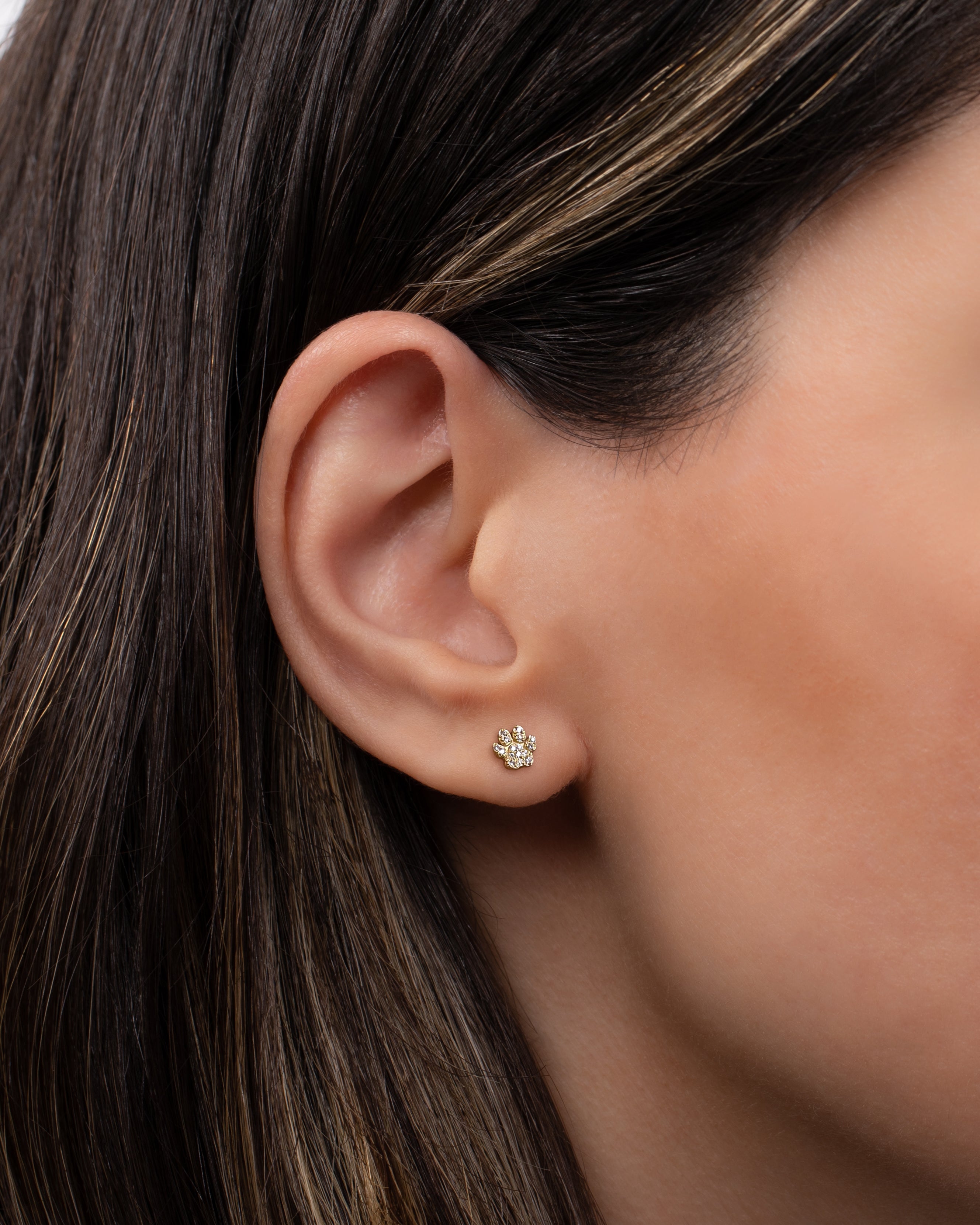 Diamond Paw Stud Earring Studs Zoe Lev Jewelry