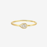 Pear Bezel Diamond Ring - Size 6