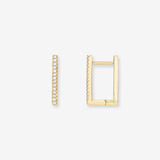 Diamond Rectangle Huggie Earrings Hoops & Huggies Zoe Lev Jewelry