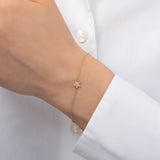 Diamond Set Flower Bracelet SAMPLE SALE Zoe Lev Jewelry