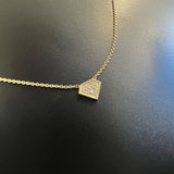 Diamond Shaped Diamond Pave Necklace SAMPLE SALE Zoe Lev Jewelry