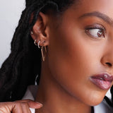 Bold Triple Row Diamond Huggie Earrings SAMPLE SALE Zoe Lev Jewelry