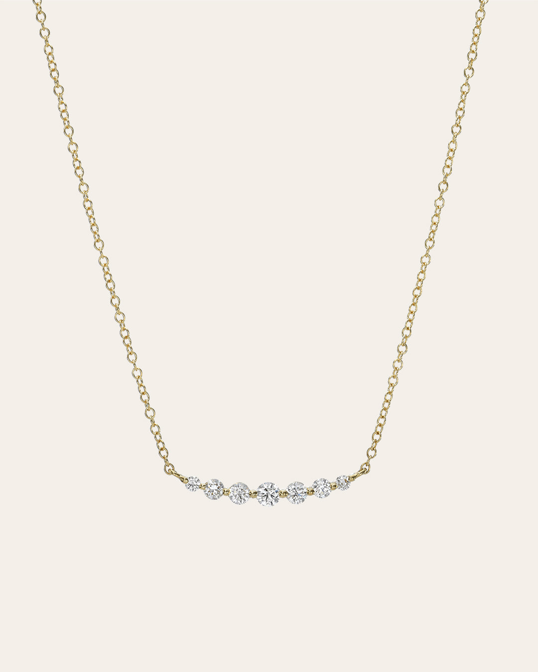Diamond Shared Prong Cluster Necklace
