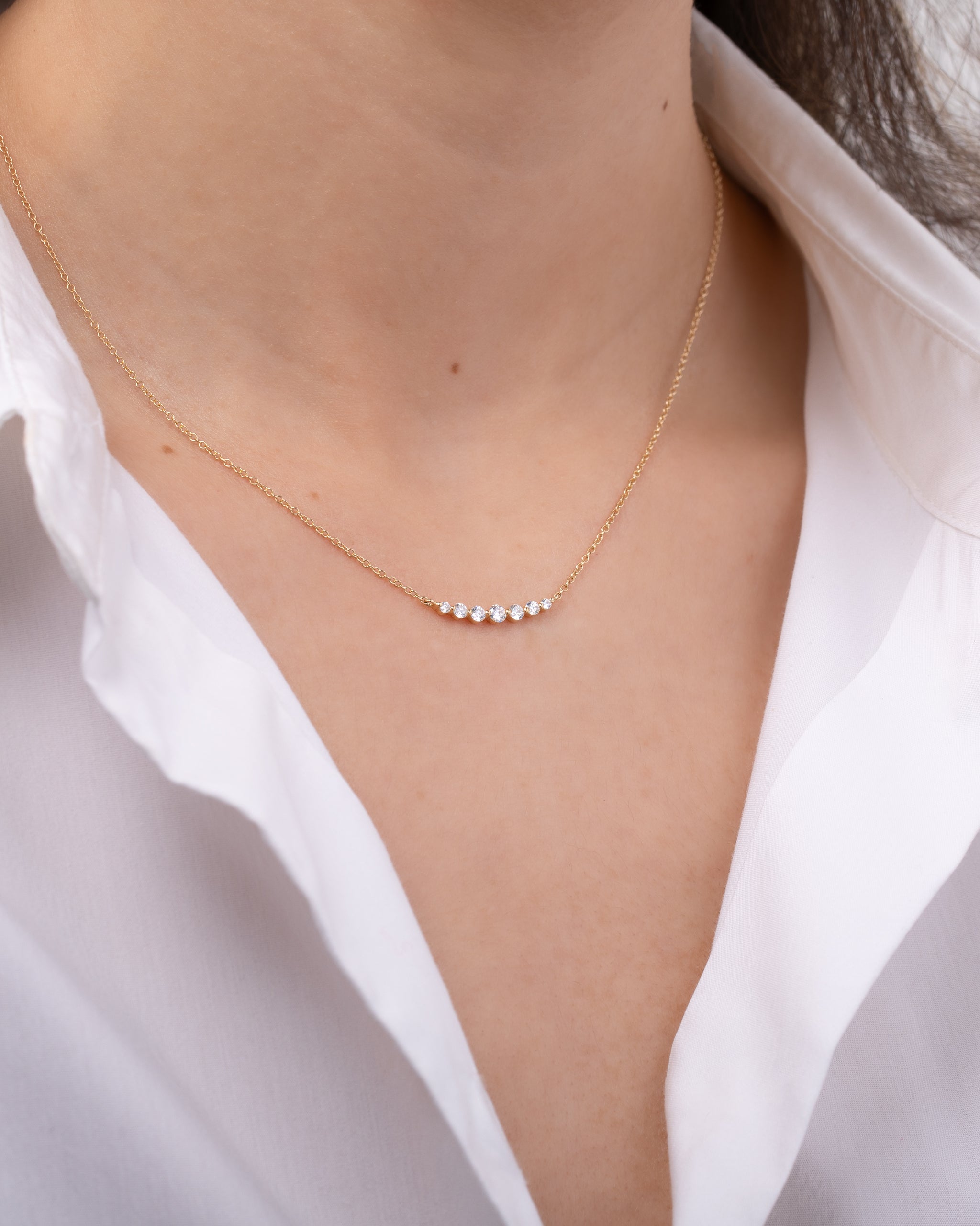 14K Diamond Cluster Necklace - Diamond Brokers & Jewelry of Los Altos