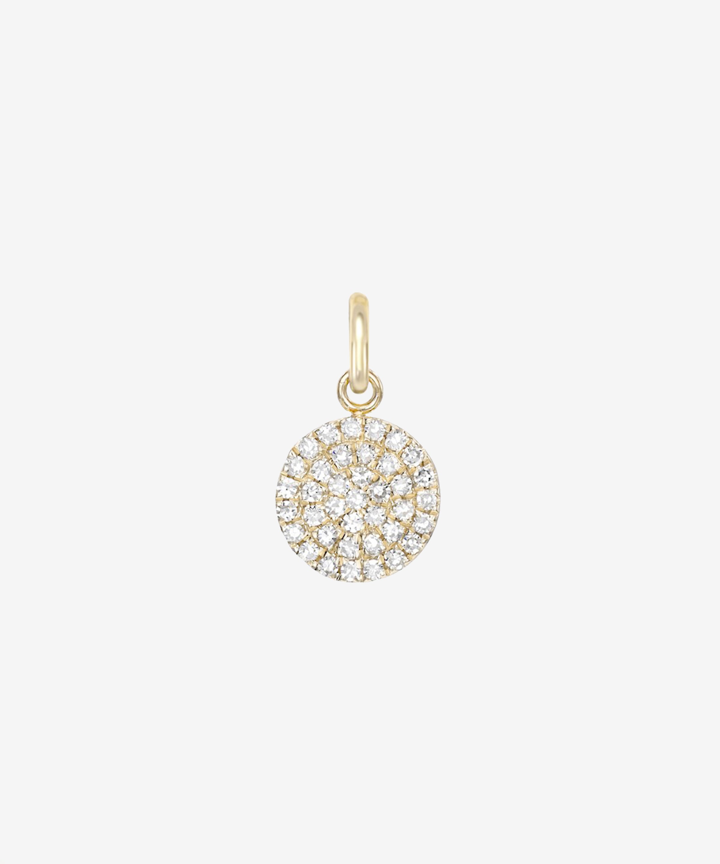 Diamond Small Disc Pendant Zoe Lev Jewelry