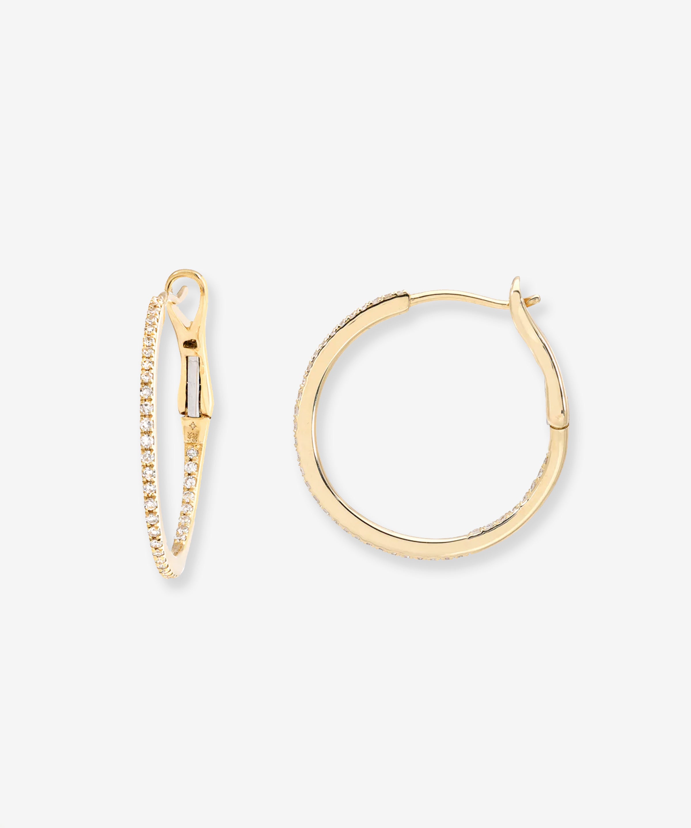 Diamond Small Hoops Hoops & Huggies Zoe Lev Jewelry
