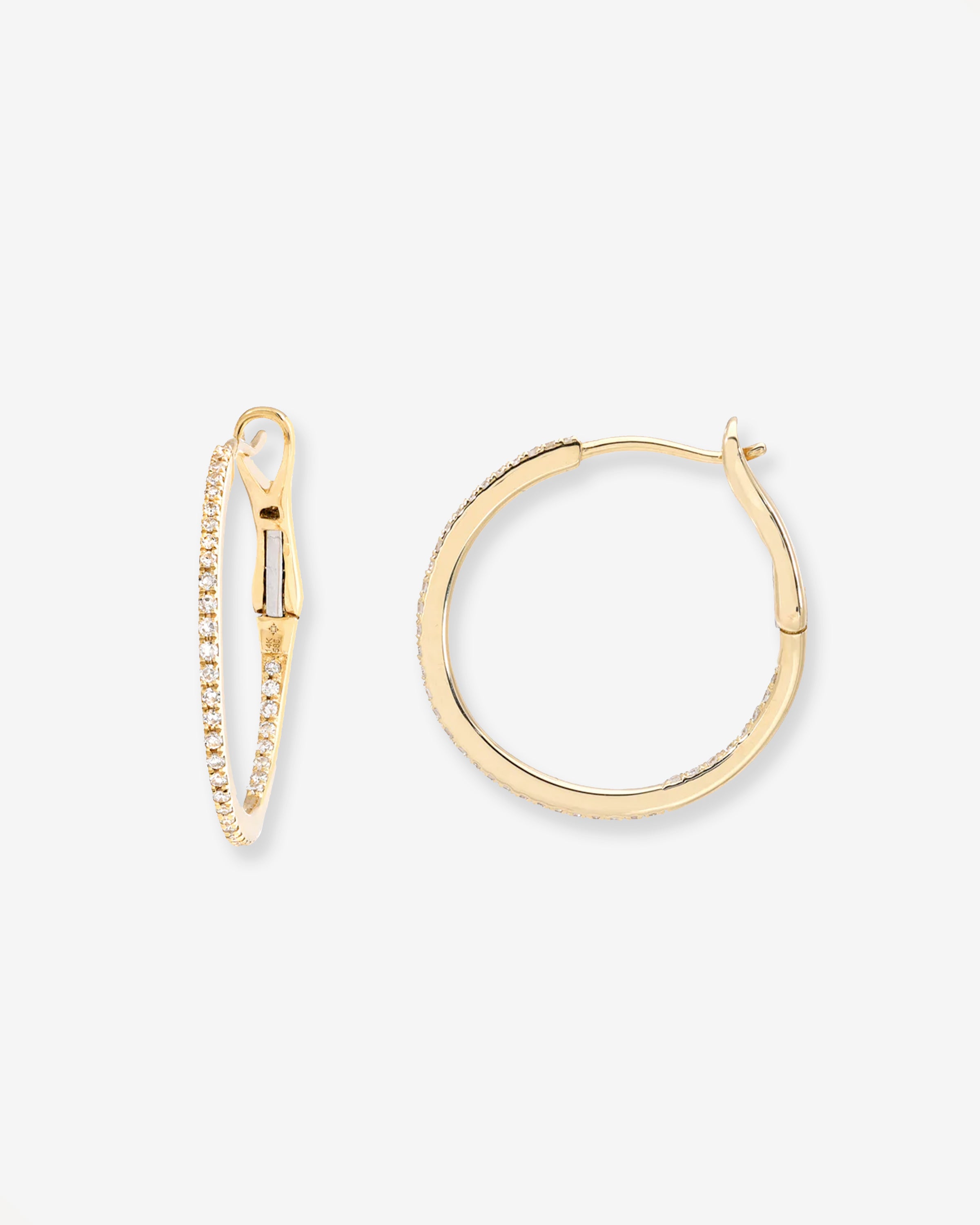 Diamond Small Hoops Hoops & Huggies Zoe Lev Jewelry