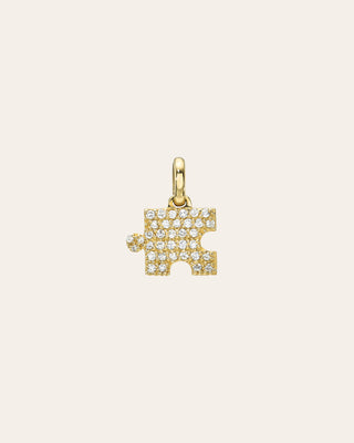 Pave Diamond Puzzle Piece Pendant