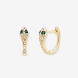 Diamond Snake Huggie Earrings Hoops & Huggies Zoe Lev Jewelry